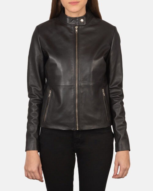 Epoch Brown Leather Biker Jacket